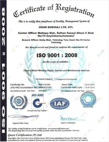 ISO 9001 Belgemiz
